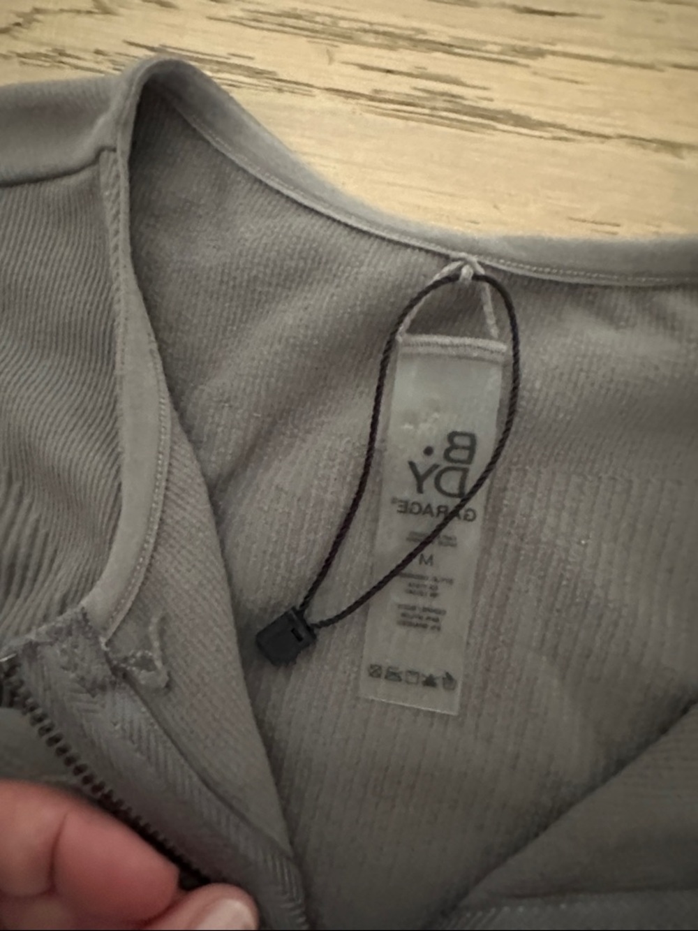 Garage Cropped Ribbed Zip-Front Jacket - Gray - Picture 2 of 2